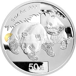 2008版熊貓金銀紀(jì)念幣5盎司圓形銀質(zhì)紀(jì)念幣