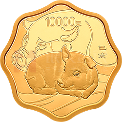 2019中國己亥（豬）年金銀紀念幣1公斤梅花形金質(zhì)紀念幣