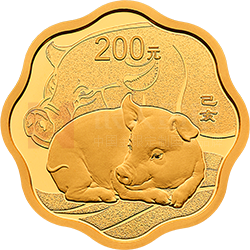 2019中國己亥（豬）年金銀紀念幣15克梅花形金質(zhì)紀念幣